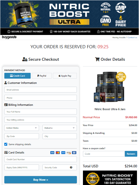 Nitric Boost Ultra-Secure-Checkout